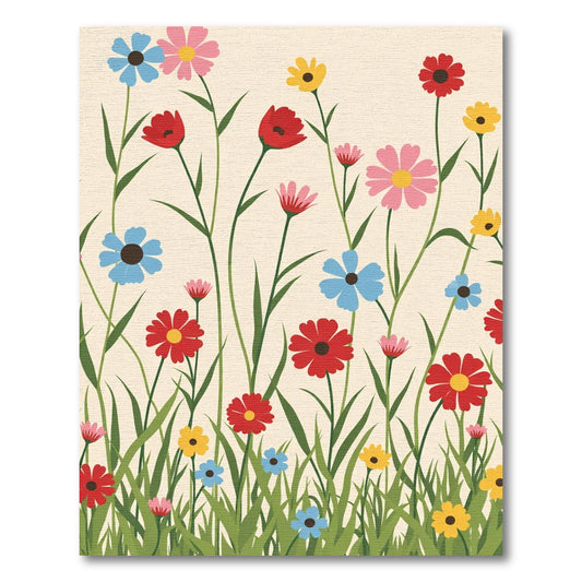 Whimsical Meadow Floral Arrangement Rug