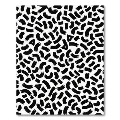 Black Abstract Brushstroke Field Rug