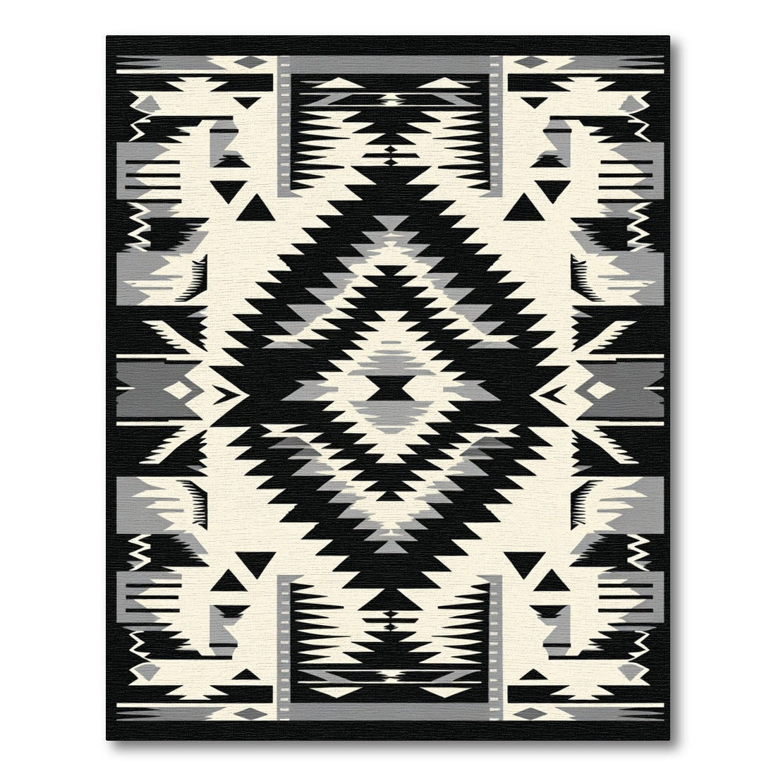 Monochromatic Geometric Southwestern Diamond Rug