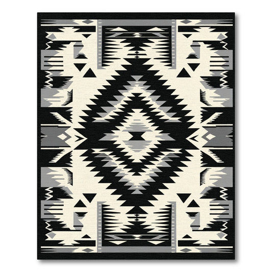 Monochromatic Geometric Southwestern Diamond Rug