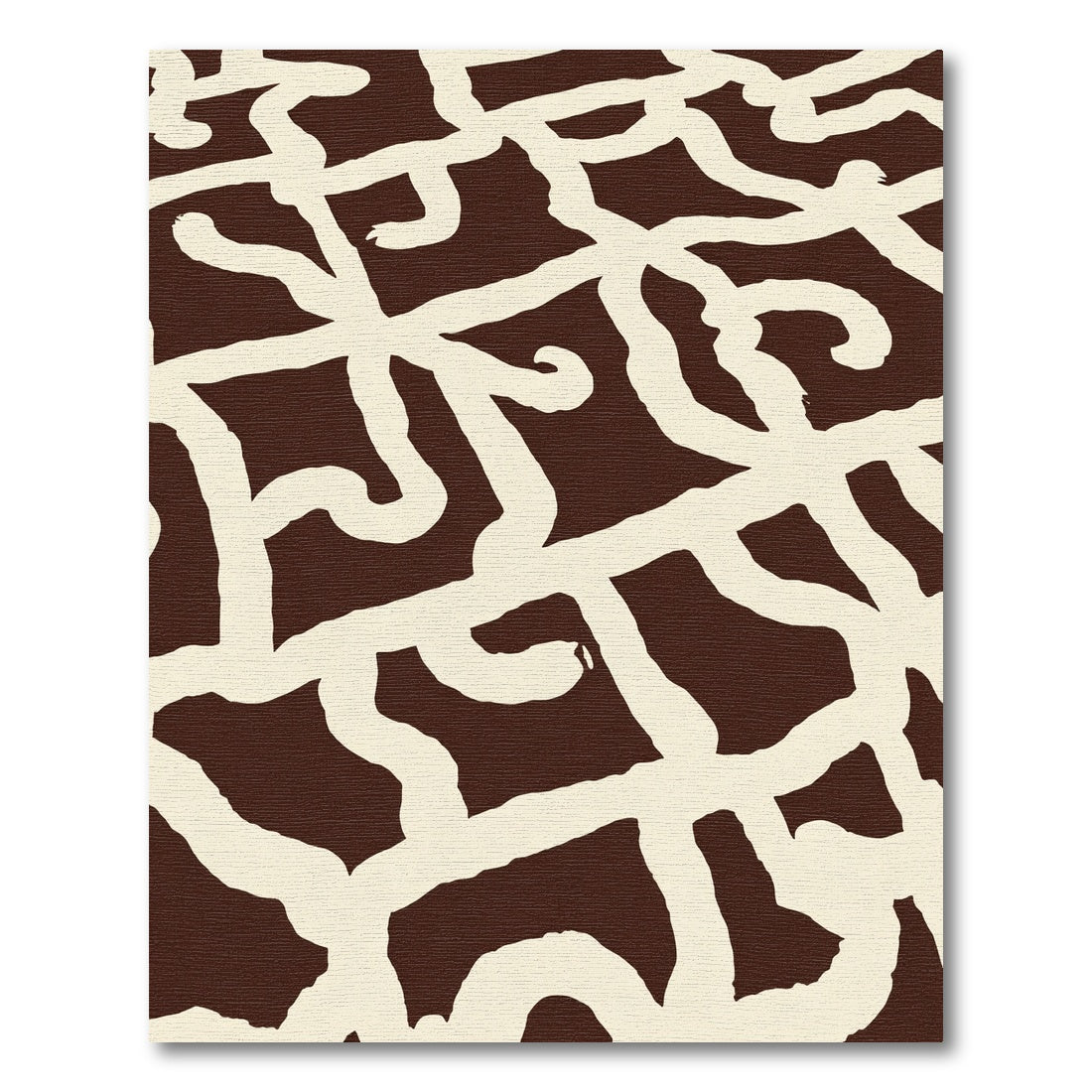 Brown Cream Bold Maze Rug