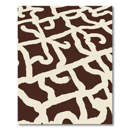 Brown Cream Bold Maze Rug