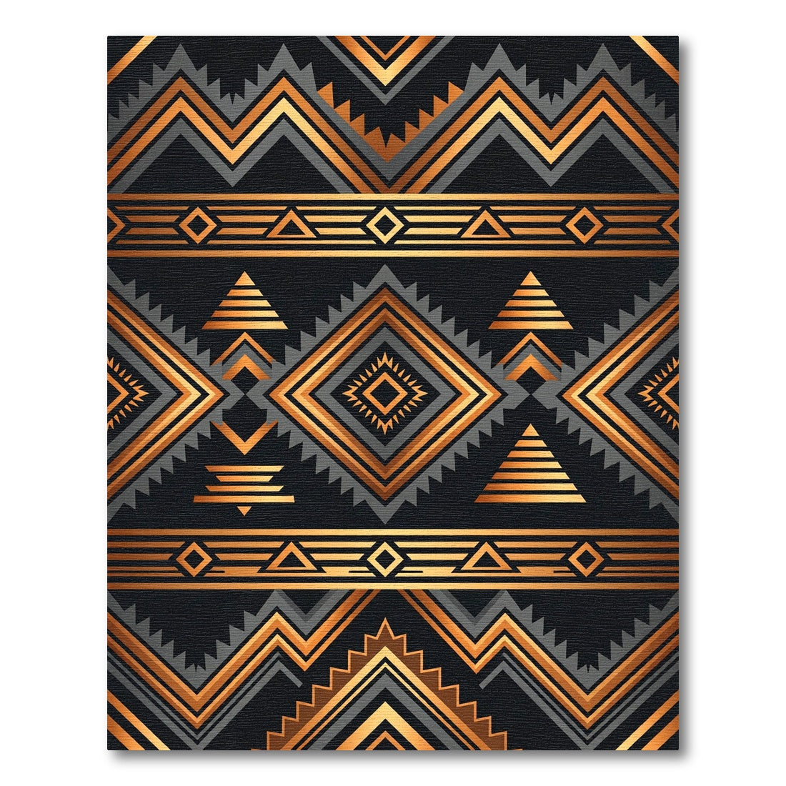 Golden Bronze Geometric Tribal Rug