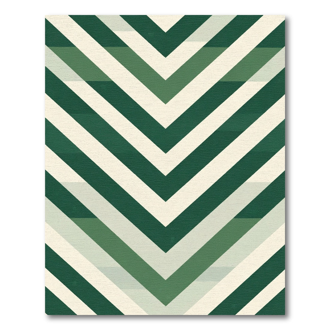 Forest Green Chevron Stripe Rug