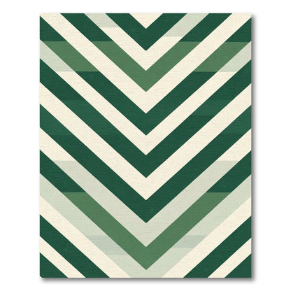 Forest Green Chevron Stripe Rug
