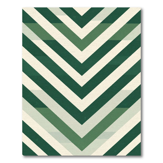 Forest Green Chevron Stripe Rug