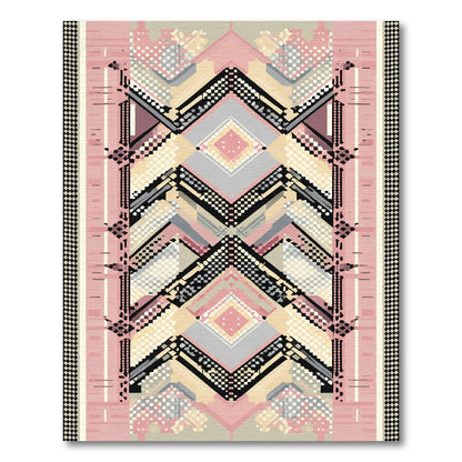 Geometric Pink Diamond Checkerboard Rug
