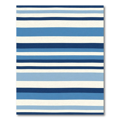 Coastal Blue Striped Harmony Rug