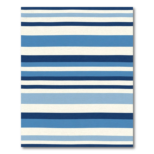 Coastal Blue Striped Harmony Rug