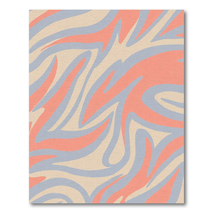 Salmon Coral Abstract Swirl Rug