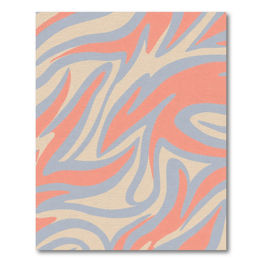 Salmon Coral Abstract Swirl Rug