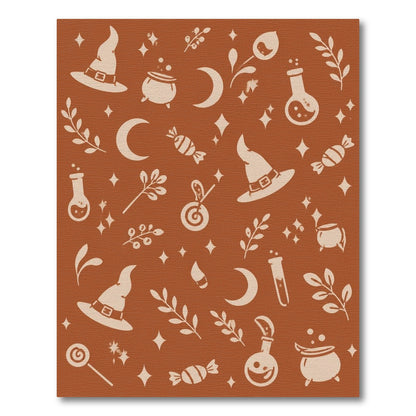Orange Witch Hat Halloween Area Rug