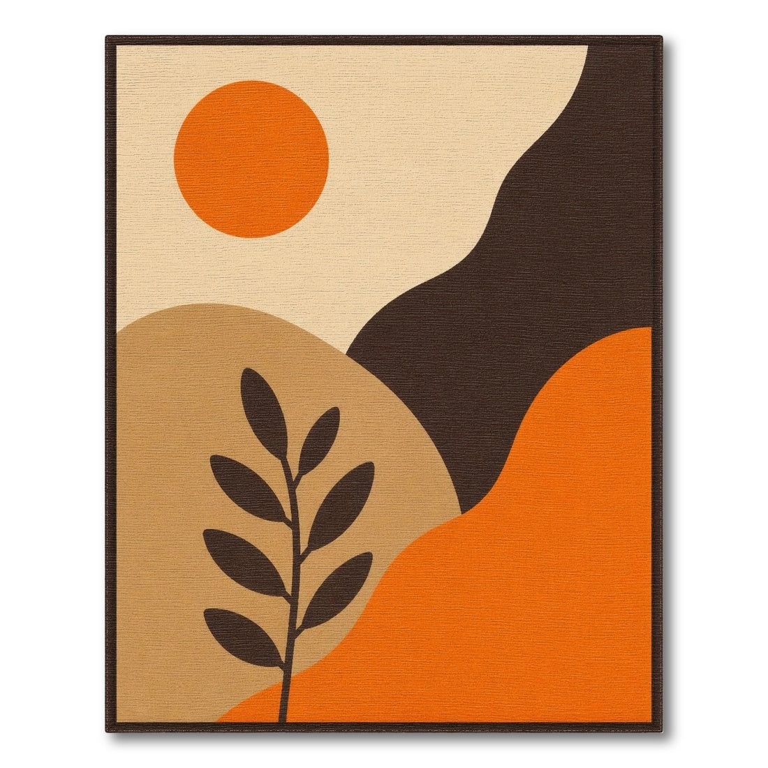 Orange Abstract Sun Area Rug