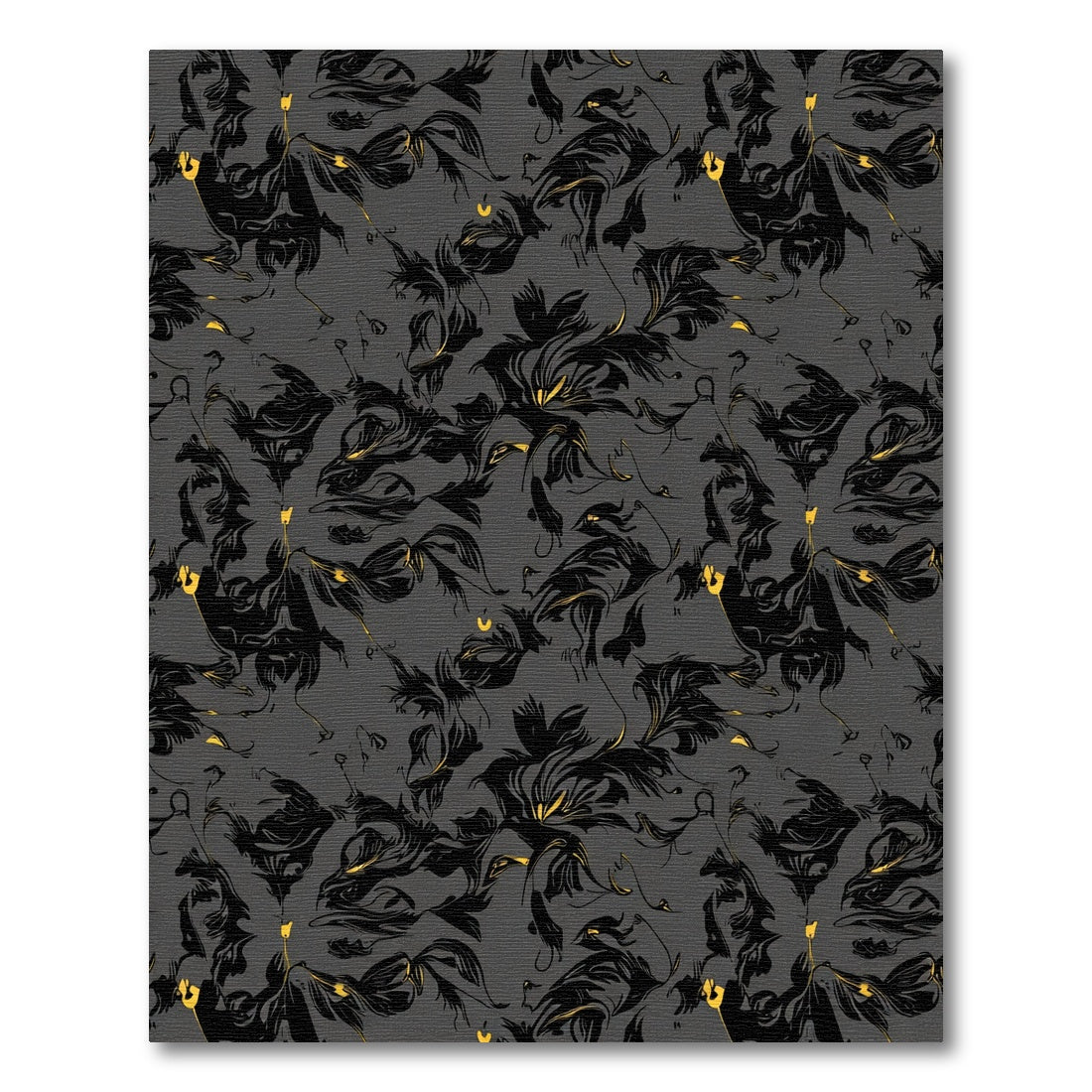 Dark Floral Swirl Accents Rug