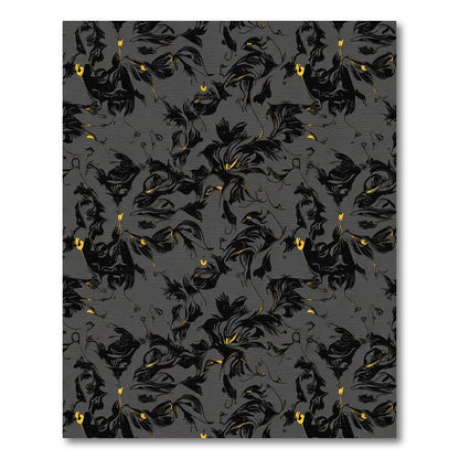 Dark Floral Swirl Accents Rug