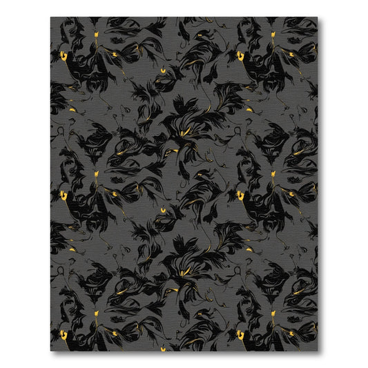 Dark Floral Swirl Accents Rug