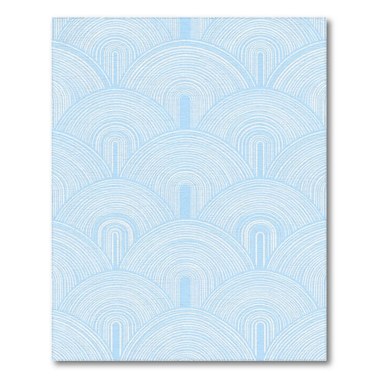 Light Blue Geometric Arch Area Rug