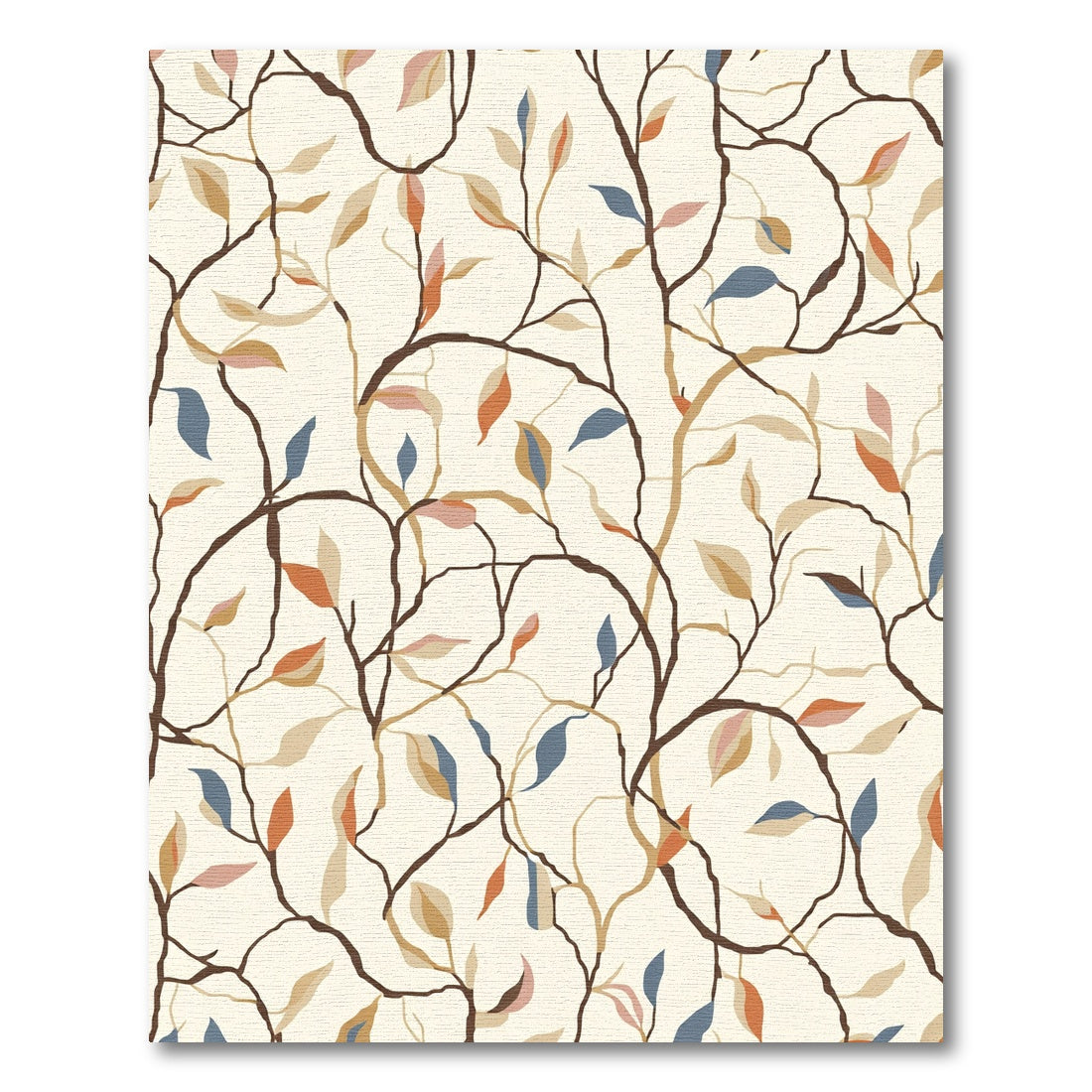 Earthy Tone Autumn Tree Branches Rug