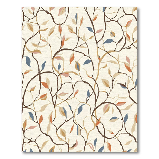 Earthy Tone Autumn Tree Branches Rug