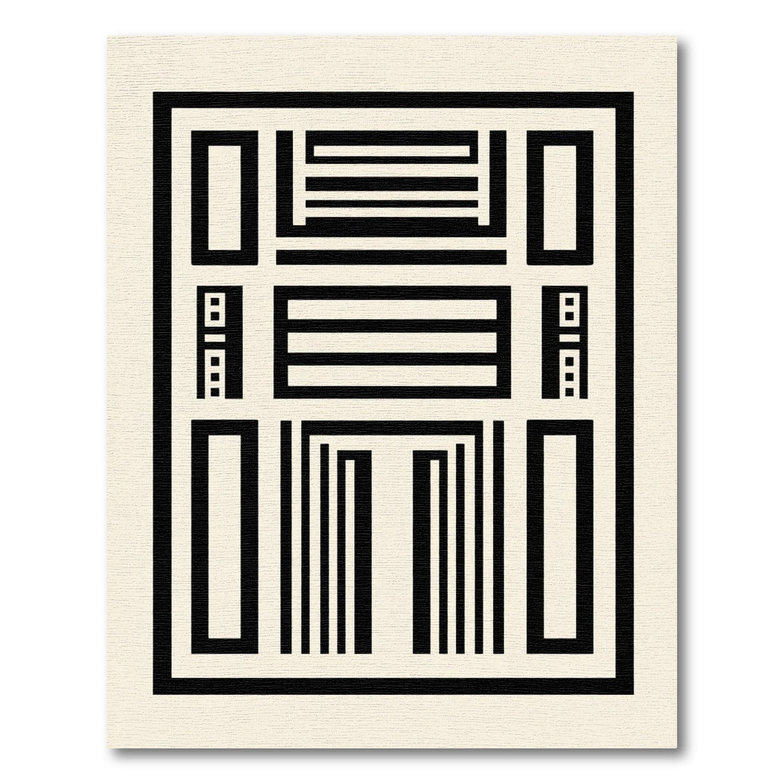Black and White Modern Rectangular Composition Rug
