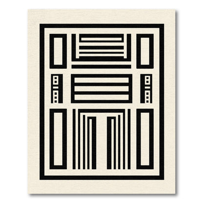 Black and White Modern Rectangular Composition Rug