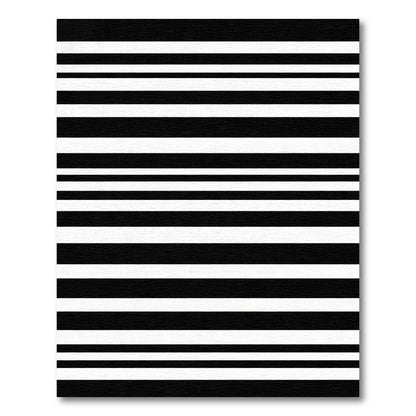 Bold Black White Stripe Repeat Rug