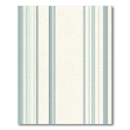 Calm Blue White Vertical Stripe Rug