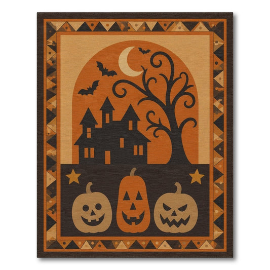 Halloween Haunted House Pumpkin Area Rug