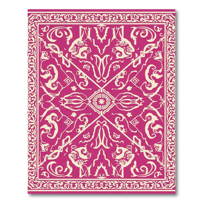 Vivid Magenta Floral Symmetry Rug