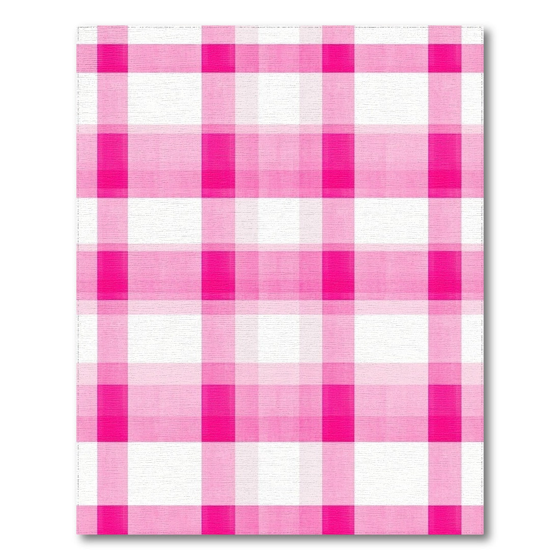 Pink Geometric Modern Pink Gingham Checkered Washable Area Rug