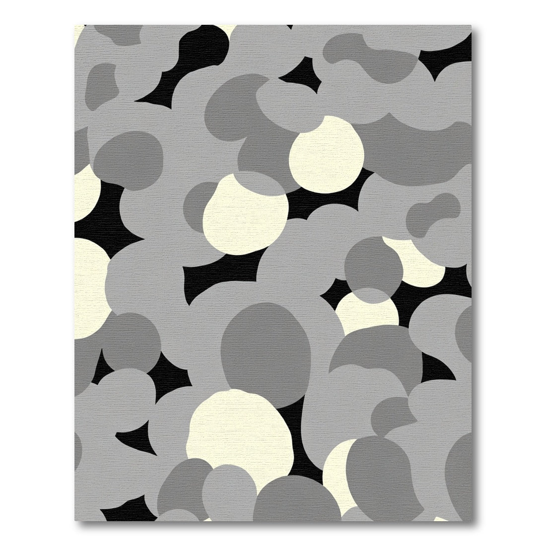 Modern Grey Abstract Circles Rug