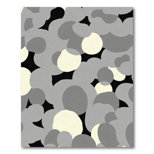 Modern Grey Abstract Circles Rug