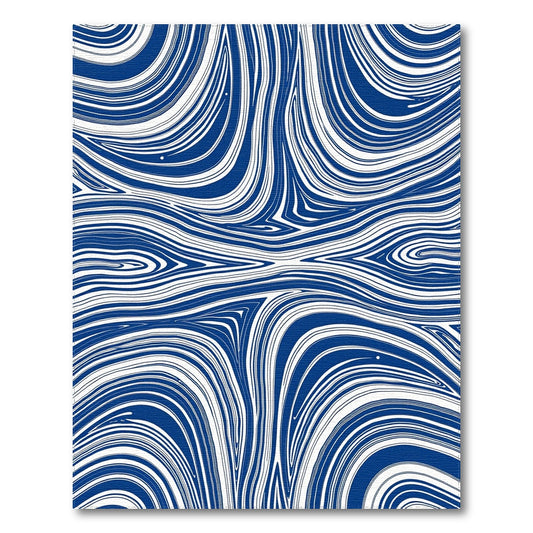 Navy Blue Wavy Swirl Rug