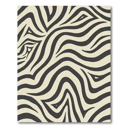 Cream Black Zebra Stripe Classic Rug