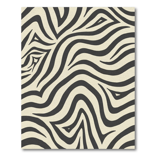 Cream Black Zebra Stripe Classic Rug