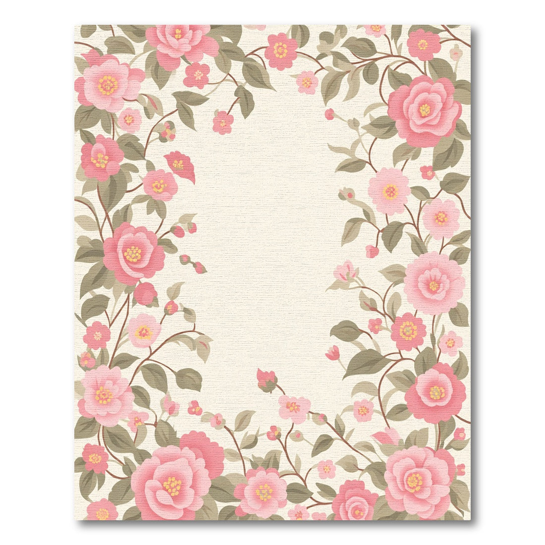 Delicate Pink Floral Garland Rug
