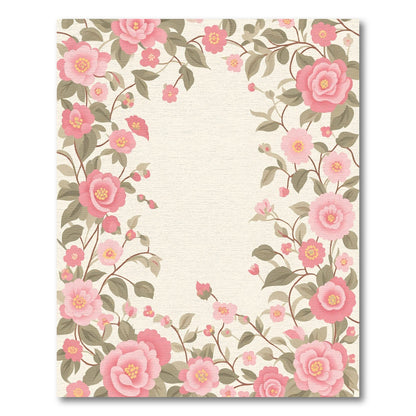Delicate Pink Floral Garland Rug