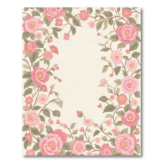 Delicate Pink Floral Garland Rug