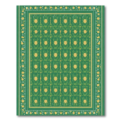 Emerald Green Floral Garden Rug