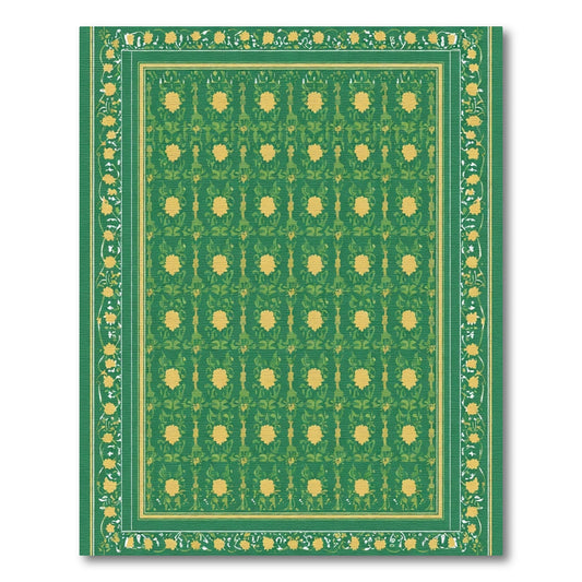 Emerald Green Floral Garden Rug