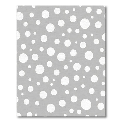 Whimsical Grey White Polka Dot Rug