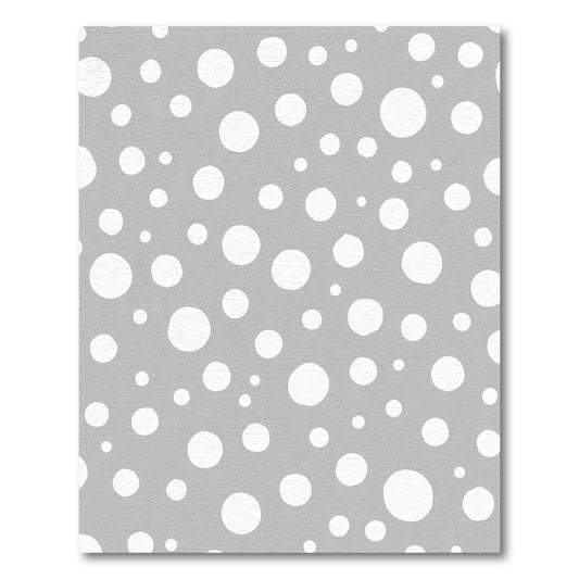 Whimsical Grey White Polka Dot Rug