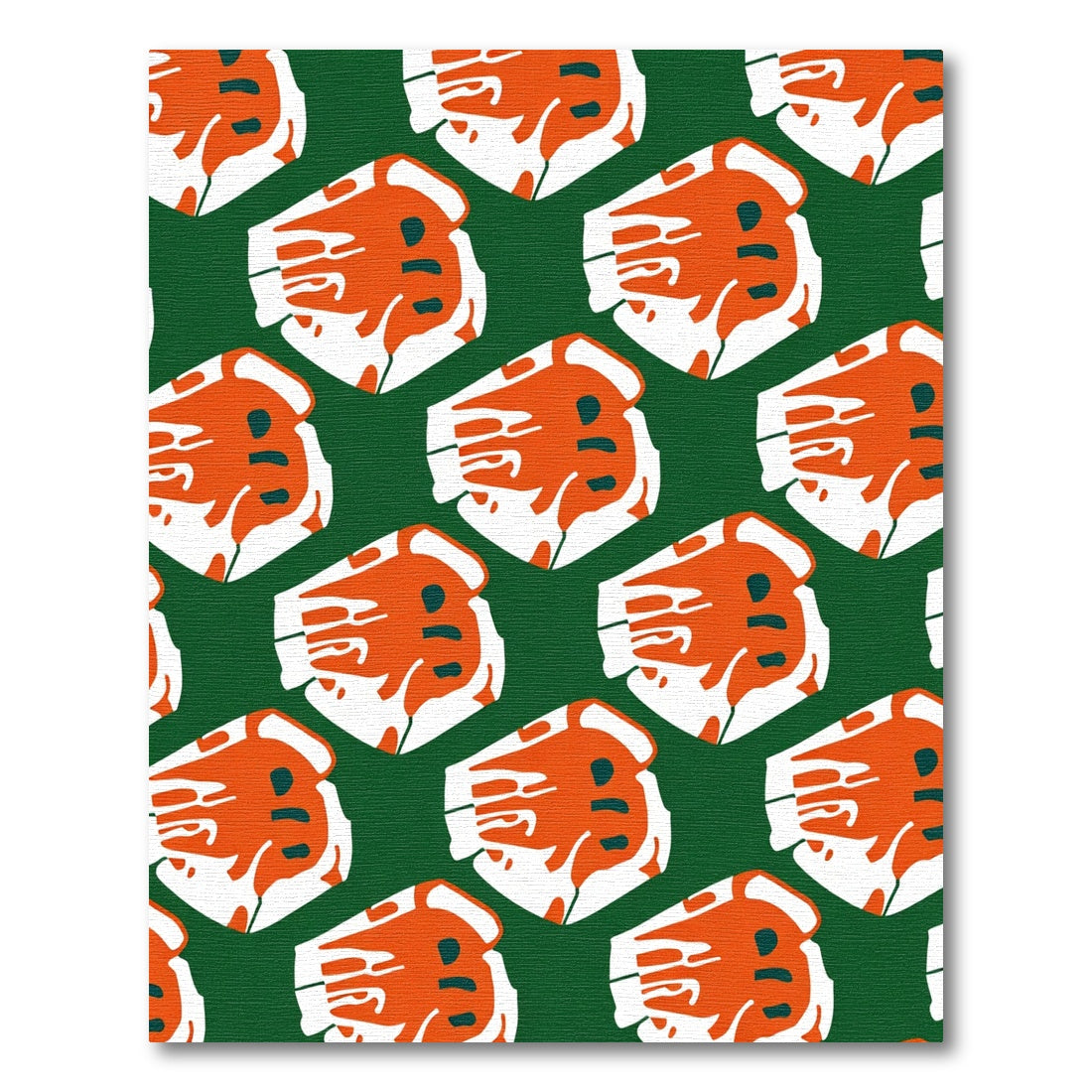 Bold Orange White Emerald Block Rug