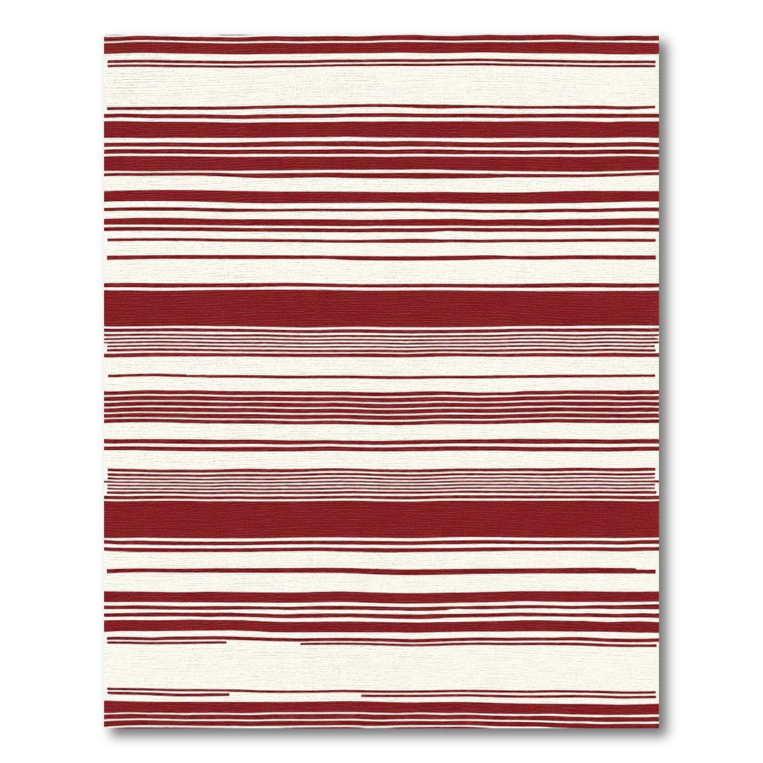 Crimson Cream Horizontal Stripe Rug