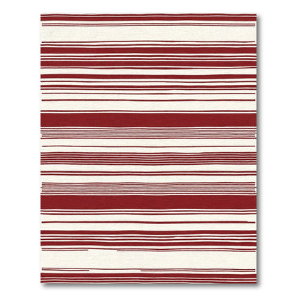 Crimson Cream Horizontal Stripe Rug