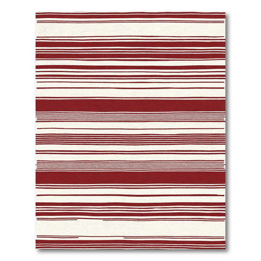 Crimson Cream Horizontal Stripe Rug