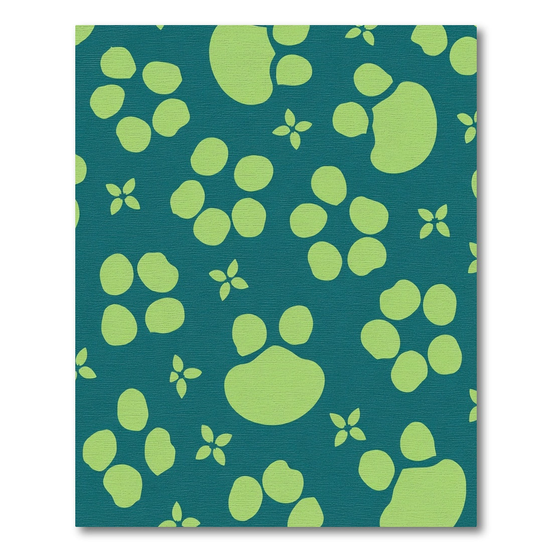 Teal Green Paw Print Collage Rug