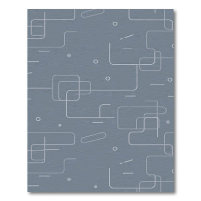 Geometric Modern Grey Geometric Lines Washable Area Rug