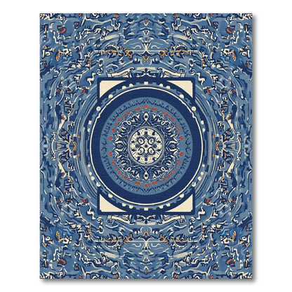 Deep Blue Intricate Mandala Medallion Rug