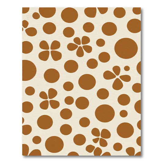 Retro Brown Dot Flower Composition Rug